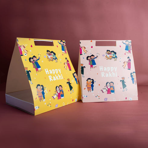 Yellow Happy Rakhi Hamper Carry Bag (Limited Edition) Price per pc: Rs. 250