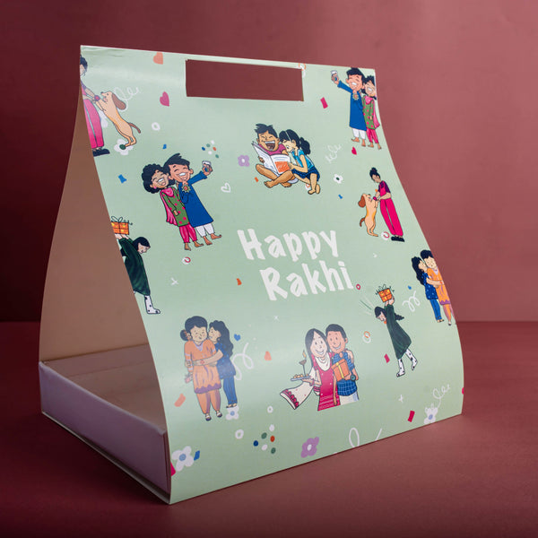 Mint Green Happy Rakhi Hamper Carry Bag (Limited Edition) Price per pc: Rs. 250