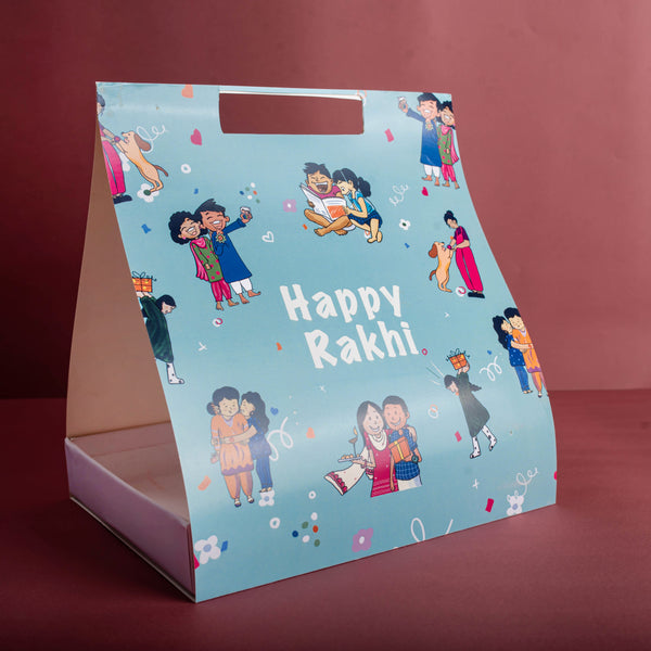 Blue Happy Rakhi Hamper Carry Bag (Limited Edition) Price per pc: Rs. 250