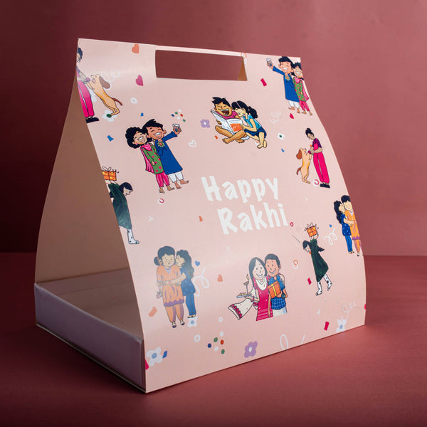 Pink Happy Rakhi Hamper Carry Bag ( Limited Edition ) Price per pc: Rs. 250