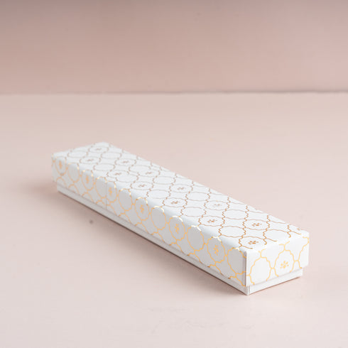 Moroccan Ivory Gold Foil Rigid Chocolate Box ( Cavity of 6 pcs )