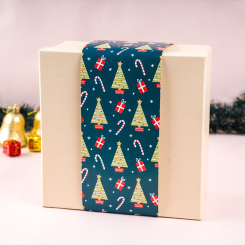 Christmas Cream Gift Box with Mistletoe Magic Green Sleeve