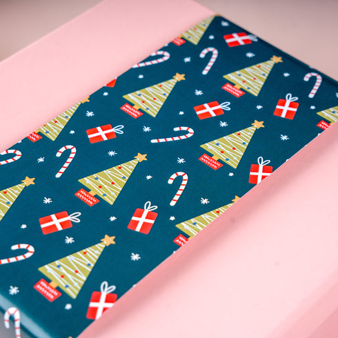 Christmas Pink Gift Box with Mistletoe Magic Green Sleeve