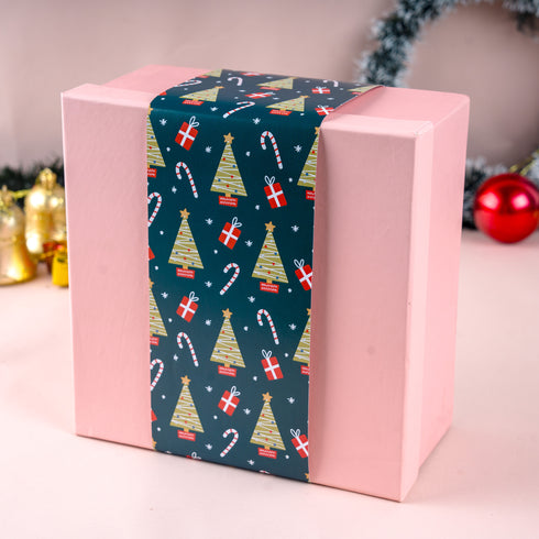 Christmas Pink Gift Box with Mistletoe Magic Green Sleeve