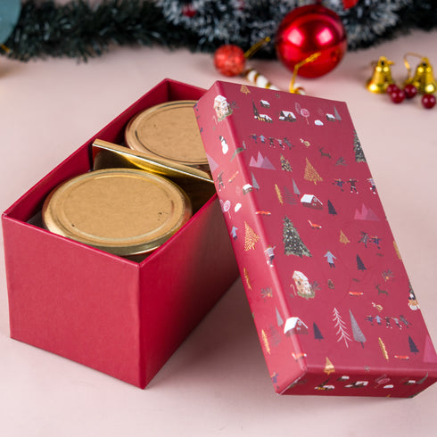 Nordic Noel Box of 2 - Crimson Red