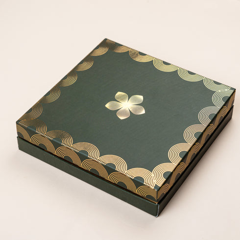 Utsav Olive Green Cuff Style Mithai/Chocolate Box ( Cavity of 16 pcs )