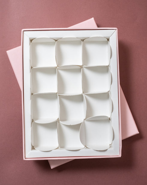 Blush Pink Rigid Chocolate Box (Cavity of 12 pcs)