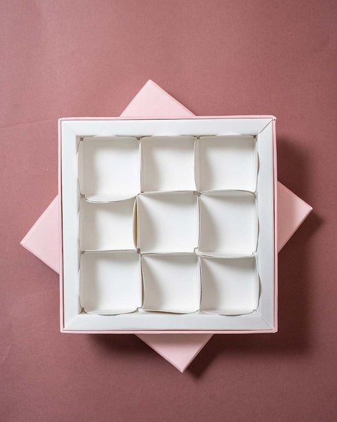 Blush Pink Rigid Chocolate Box (Cavity of 9 pcs)