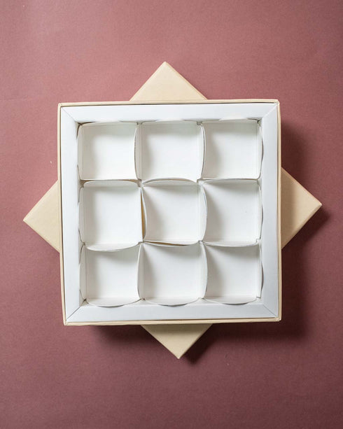 Cream Rigid Chocolate Box (Cavity of 9 pcs)