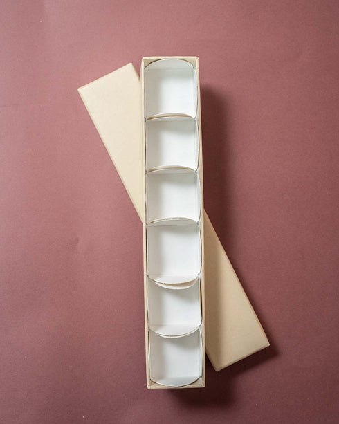 Cream Rigid Chocolate Box (Cavity of 6 pcs)