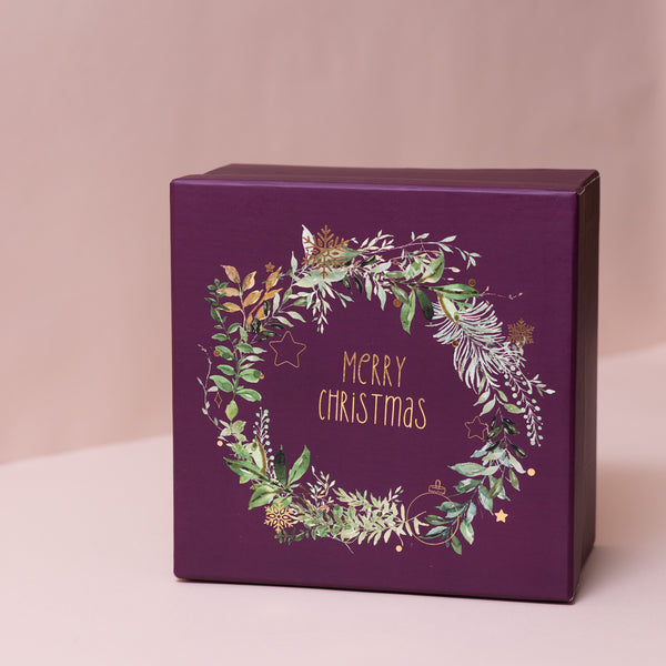 Merry Christmas Wreath Box (Orchid Wine)