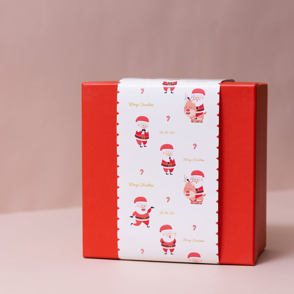 Christmas Red Gift Box with Santa Sleeve