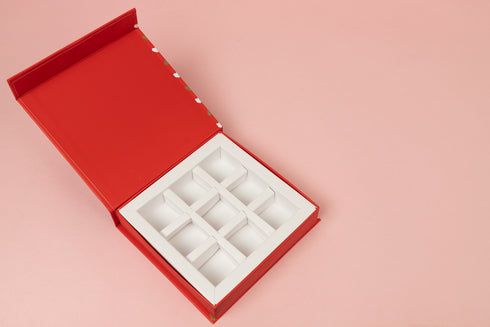 Red Heart Chocolate Magnetic Box (Cavity of 9 pcs)