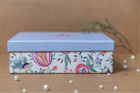 Chintz Floral Rigid Gift Box (8X8X2.5")