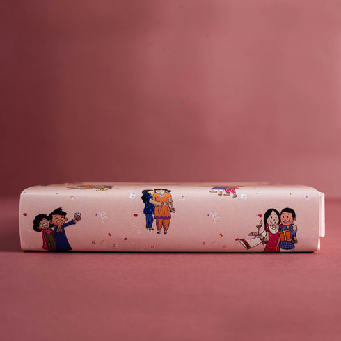 Pink Chocolate Box with Rakhi Sleeve (Cavity of 9 pcs)