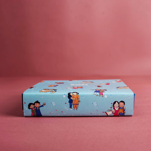 Navy Blue Chocolate Box with Rakhi Sleeve (Cavity of 9 pcs)