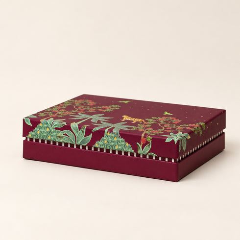 Bageecha Burgundy Cuff Style Mithai/Chocolate Box ( Cavity of 12 pcs )