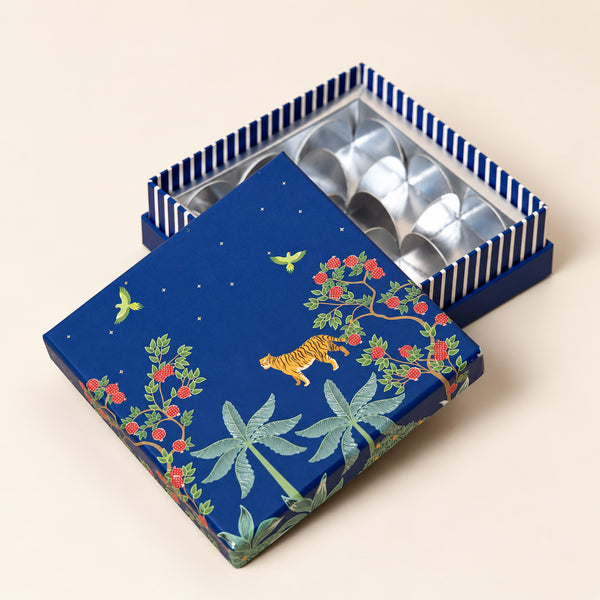 Bageecha Sapphire Blue Cuff Style Mithai/Chocolate Box ( Cavity of 9 pcs )