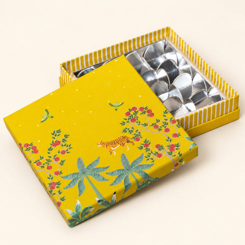 Bageecha Yellow Cuff Style Mithai/Chocolate Box ( Cavity of 16 pcs )