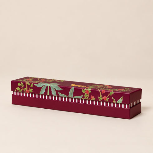 Bageecha Burgundy Cuff Style Chocolate/Mithai Box - Cavity of 6 pcs