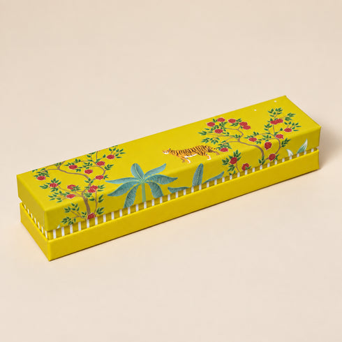 Bageecha Yellow Cuff Style Chocolate/Mithai Box - Cavity of 6 pcs