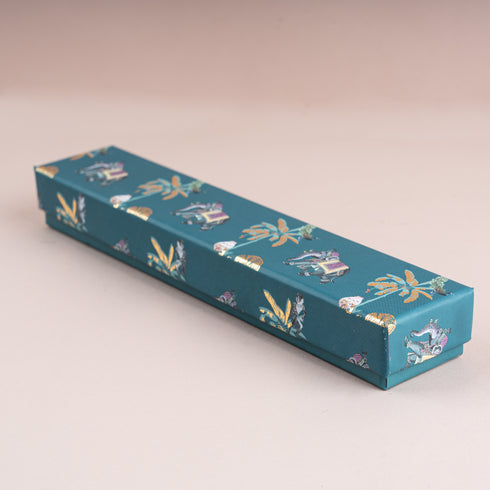 Van Mahal Gold Foil Rigid Chocolate Box (Persian Green - Cavity of 6 pcs)