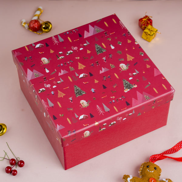 Nordic Noel Crimson Red Rigid Gift Box