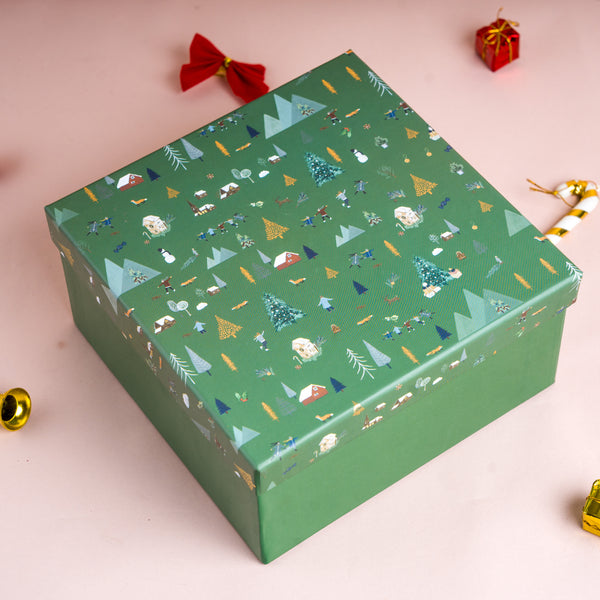 Nordic Noel Holiday Green Rigid Gift Box