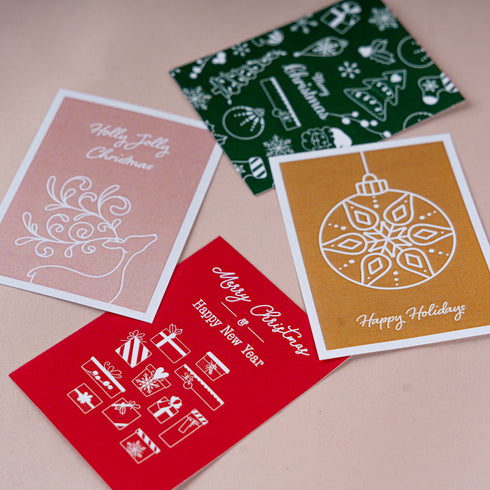 Holly Jolly Christmas Coral Tags