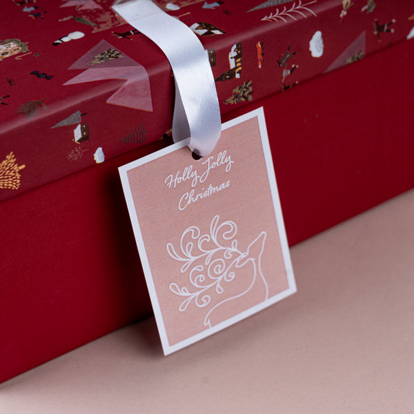Holly Jolly Christmas Coral Tags