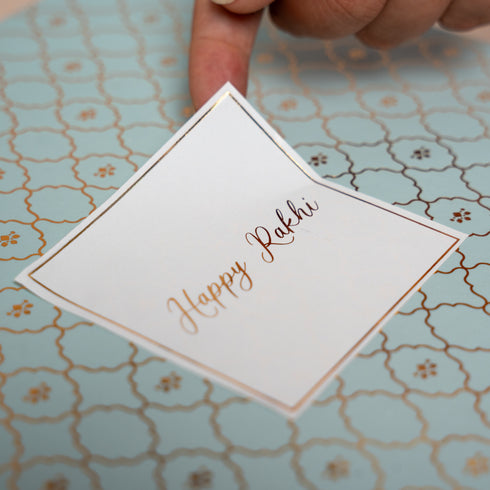 Happy Rakhi Gold Foil Sticker