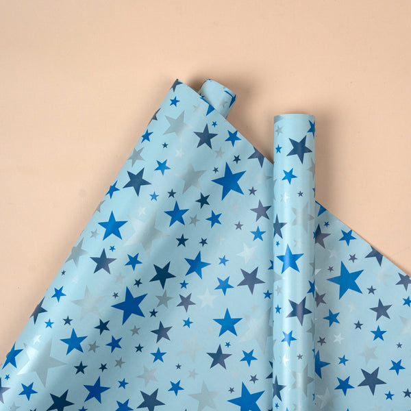 Twin Blue Star Wrapping Roll (2 MTRS - 27.5X79 INCHES)