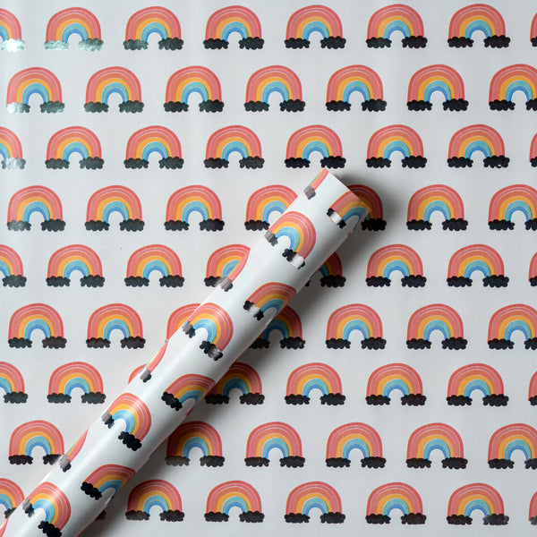 Silver Cloud Rainbow Wrapping Roll (2 MTRS - 27.5X79 INCHES)