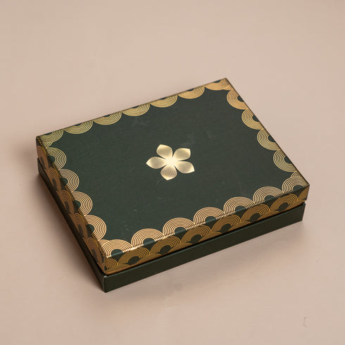Utsav Olive Green Cuff Style Mithai/Chocolate Box ( Cavity of 12 pcs )