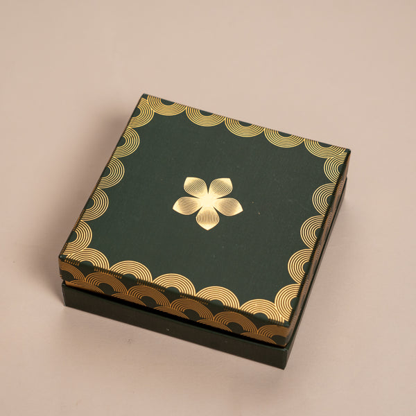Utsav Olive Green Cuff Style Mithai/Chocolate Box ( Cavity of 9 pcs )