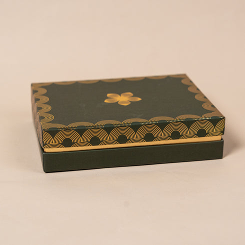 Utsav Olive Green Cuff Style Mithai/Chocolate Box ( Cavity of 9 pcs )