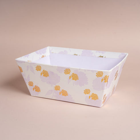 Peony Lilac Basket with Gold Foiled Flowers
