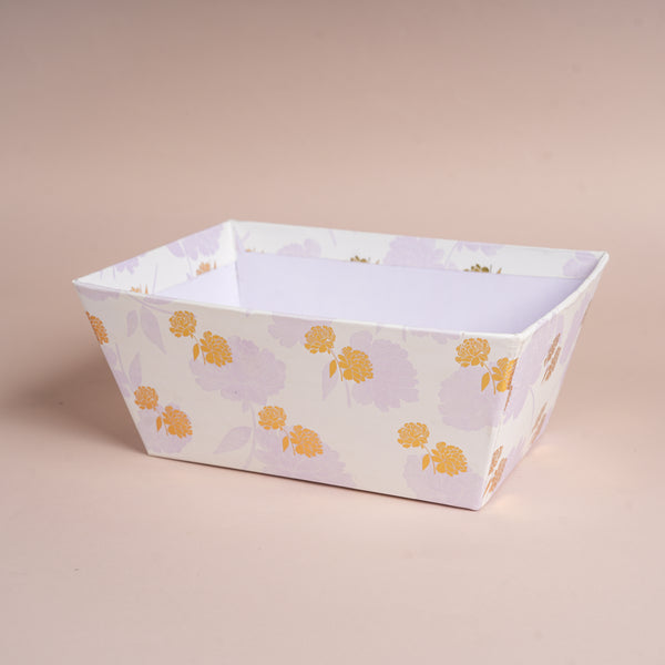 Peony Lilac Basket with Gold Foiled Flowers