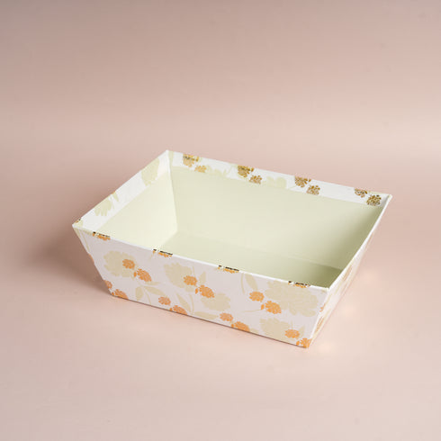 Peony Mint Green Basket with Gold Foiled Flowers