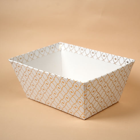 Moroccan Ivory Gold Foil Basket