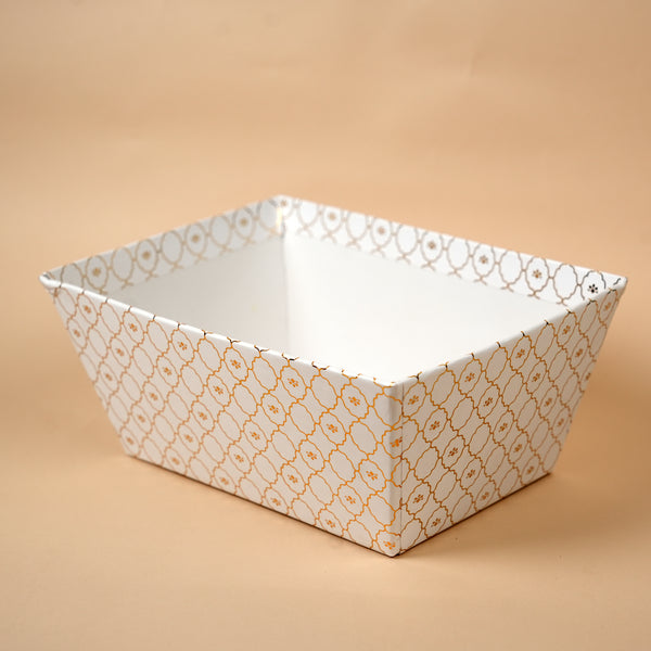 Moroccan Ivory Gold Foil Basket