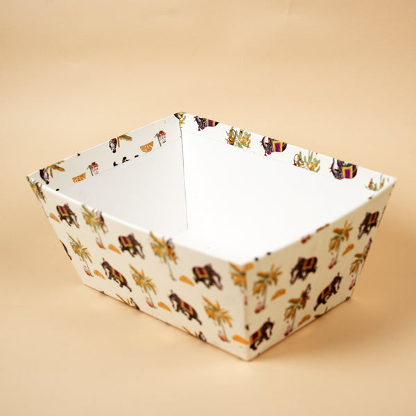 Van Mahal Gold Foil Basket (Ivory)