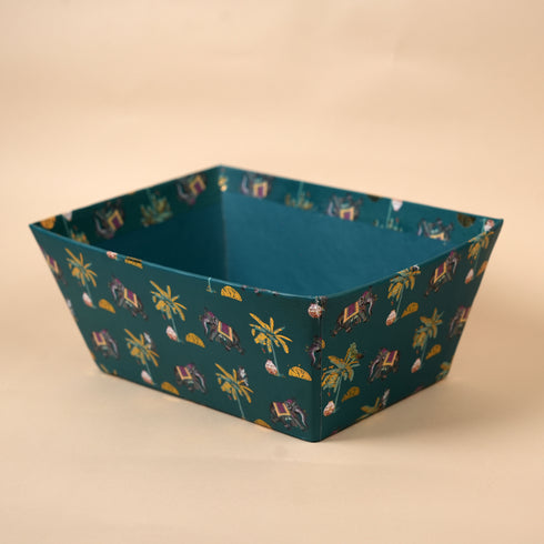 Van Mahal Gold Foil Basket (Persian Green)