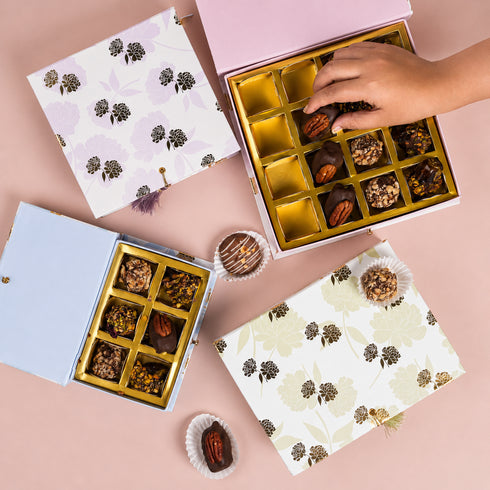 Peony Lilac Mithai/Bakery Box (Cavity of 6 pcs) - The Keepsake Edition