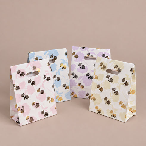Peony Lilac Gold Foil Gift Bags