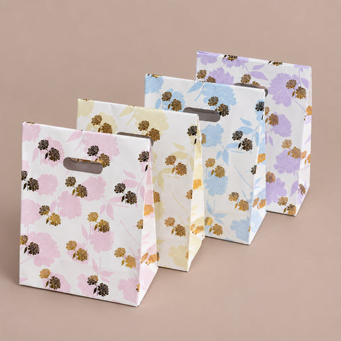 Peony Blue Gold Foil Gift Bags