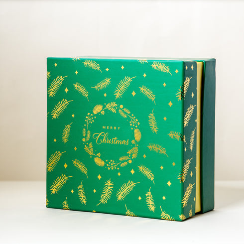 Christmas Pine Gold Foiled Green Gift Box
