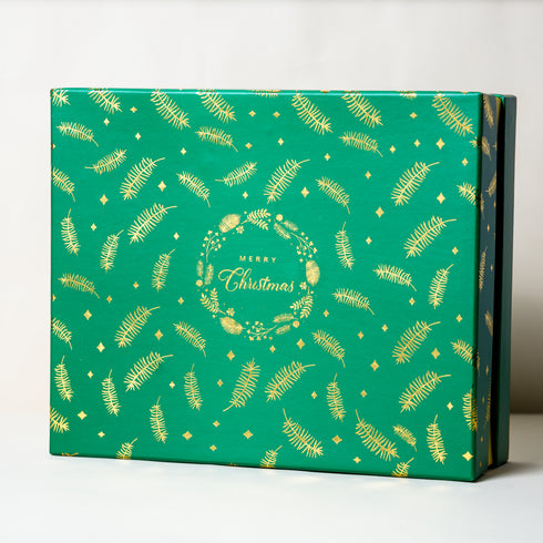 Christmas Pine Gold Foiled Green Gift Box