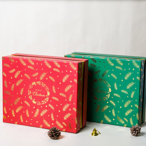 Christmas Pine Gold Foiled Green Gift Box