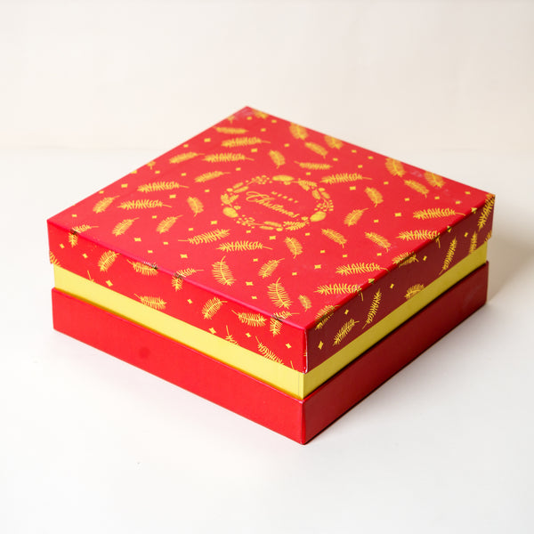 Christmas Pine Gold Foiled Red Gift Box